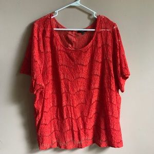 NEW LOOK INSPIRE LACE RED ORANGE TOP
